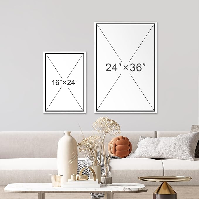 wall26 Framed Canvas Print Wall Art Set Black & White Paint Splatter Display Abstract Shapes Illustrations Modern Art Minimalist Dramatic Grey Dark for Living Room, Bedroom, Office - 24"x36"x3 White
