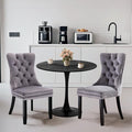 SoarFlash Kitchen Table and Chairs for 2, 24" Dining Table Set for 2 with Velvet Upholstered Chairs, 3 Piece Round Kitchen Table Set, Dining Room Table Set for Small Space, Apartment