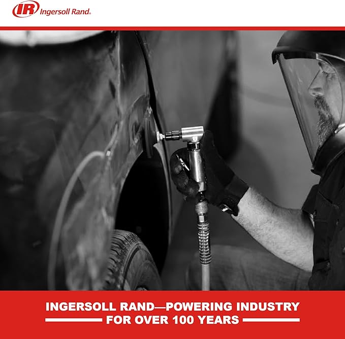 Ingersoll Rand 301B Air Die Grinder – 1/4", Right Angle, 21,000 RPM, Ball Bearing Construction, Safety Lock, Aluminum Housing, Lightweight Power Tool, Black