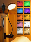 Desk Lamp,10 Colors RGB&Warm White Desk Light,10 Brightness Dimmable Clip On Lamp,500LM Bright Reading Light,USB Adapter Table Lamp for Office,Computer,Work,Study,Craft,Bedside Table,Bedroom