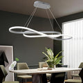 Modern LED Chandelier Dining Room Pendant Light Dimmable Creative Chandelier Remote Control Color/Brightness 3000-6000K Adjustable Hanging Lamp for Bedroom Living Room Kitchen (Silver)