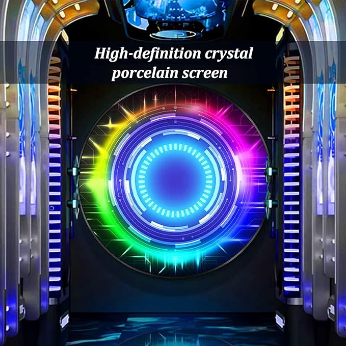 DAJIAYIQI LED Light Decor Wall Art, 3D Wall Sculpture Decoration with Aluminum Frame, Full-screen LED Illuminated Panel, Technological Glowing Wall Art for Bars Hotels E-sports Room(A,60cm)