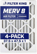 Filter King 37.5x47.5x1 Air Filter | 4-PACK | MERV 8 HVAC Pleated A/C Furnace Filters | MADE IN USA | Actual Size: 37.5 x 47.5 x .75"