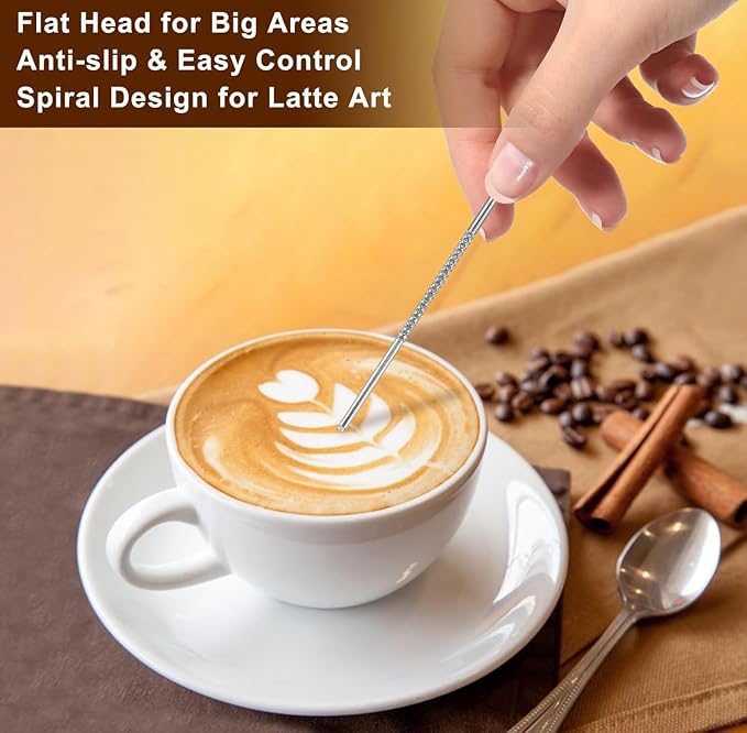 Espresso Accessories Kit 51mm Tamper: 51mm Espresso Tamper Set Espresso Kit Including Coffee Tamper, Milk Frothing Pitcher, WDT Tool Espresso, Tamper Mat, Latte Art Pen, Coffee Spoon, Coffee Stencils