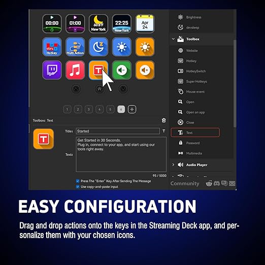 VSDINSIDE Macro Keypad, Stream Controller Deck Gaming Streaming Shortcut Keyboard, 18 Programmable Keys Customizable Visual AI Pad USB Soundboard for OBS, YouTube, Desk Office Setup, Laptop, PC, Mac