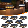 APONUO 8 Pack Fence Post Solar Lights, 2 Modes(Warm/Cool Light) Outdoor Waterproof 4x4 Post Solar Lights, Solar Powered Garden, Patio, Deck Decor for 4x4, 5x5, 5.5x5.5 Wood & Vinyl Posts, Black