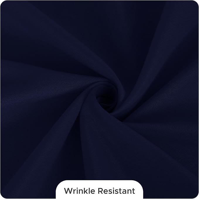Fitable 8 Pack Round Tablecloths: Stain Resistant Wrinkle Free Circle Table Clothes, Washable Reusable Polyester Table Covers for Wedding Party Birthday Banquet Reception(Navy, 120 Inch)