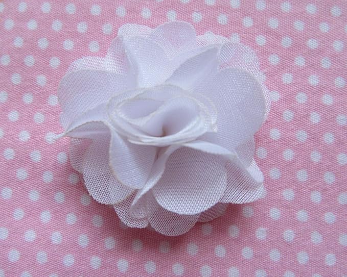 YYCRAFT Pack of 30 Chiffon Flower 2" Hair Flower Headband-White