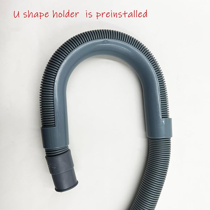 HLMOptimo 23 Feet Universal Washing Machine Drain Hose Flexible Dishwasher Drain Hose Extension Kits Corrugated Washer Hose w/ 1 Adapter 4 Clamps 1 U-Bend Holder