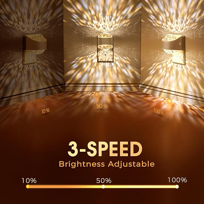 Briignite Night Light, Night Lights Plug into Wall, LED Projector Night Light, Soft White for Bedroom, Dimmable Brightness Dusk to Dawn Nightlight for Kids, Nursery, Bathroom, Home Decor, Gaming Room