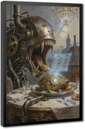 Framed Steampunk Fantasy Wall Art for Living Room And Dining Room Vintage Industrial Decor 24x36in