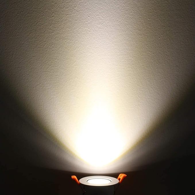 LightingWill 2inch LED Dimmable Downlight, 3W COB Recessed Ceiling Light, Natural White 4000K-4500K, CRI80, 25W Halogen Bulbs Equivalent, Gold (4Pack)