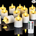 Homemory 12Pack 400+ Hour Remote Control Candles, 2/4/6/8H Timer LED Votive Candles, Battery Operated Tea Lights in Warm White for Outdoor, Table, Wedding, Christmas (White, Batteries Included)