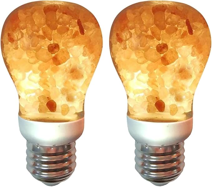 Himalayan Glow Salt Light Bulbs 60-Watt Equivalent, Warm Amber Glow, 7 watts, 2 Count (Pack of 1)