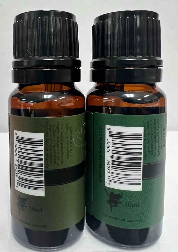 Eternal Essence Oils 2 Pack 10ml Premium Fragrance Oil - Amberwood Moss & Patchouli Saffron - for Candle, Soap Making, Aromatherapy, Diffusers, Home Care, & Humidifiers