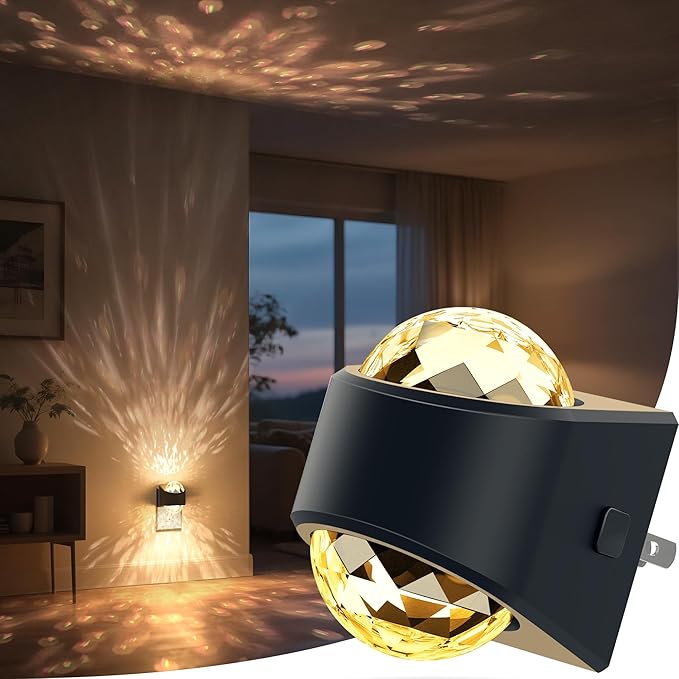 Briignite Night Light, Night Lights Plug into Wall, LED Projector Night Light, Soft White for Bedroom, Dimmable Brightness Dusk to Dawn Nightlight for Kids, Nursery, Bathroom, Home Decor, Gaming Room