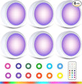 LED Puck Lights with Remote Control,Wireless Under Cabinet Lighting Battery Operated, Dimmable Timing Function Push Lights for Kitchen Cabinets, Christmas, Bedrooms (6 Packs)