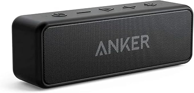 Anker Soundcore 2 Portable Bluetooth Speaker with Stereo Sound, Bluetooth 5, Bassup, IPX7 Waterproof, 24-Hour Playtime, Wireless, Speaker for Home, Outdoors, Travel