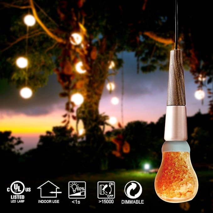 Himalayan Glow 60-Watt Salt Light Bulb - 1 Count, Dimmable, Fits Most Salt Lamps, Warm Ambiance, Room Decor, Home Decor, Energy Efficient, Long Lasting, Relaxation, Gift