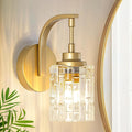 Gold Bathroom Wall Sconce Light,1-Light Vintage Brass Sconces with Clear Glass Shade,Hardwired Wall Mount Lighting for Mirror Bedroom Hallway Kitchen