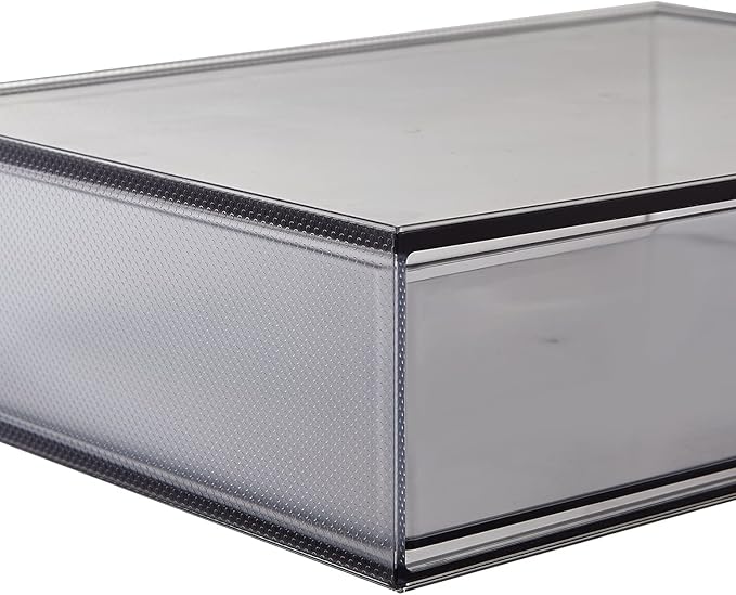 STORi STAX Plastic Stackable Organizer Drawer in Grey | 12.5-inches Wide | Organize Office Desk Accessories and Sort Letter-Size Paper | Made in USA