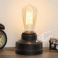Boncoo Small Touch Control Table Lamp Base, Industrial Touch Light Vintage Edison Bulb Base, Dimmable Bedside Nightstand Accent Light for Living Room Bedroom, Antique Steampunk Style
