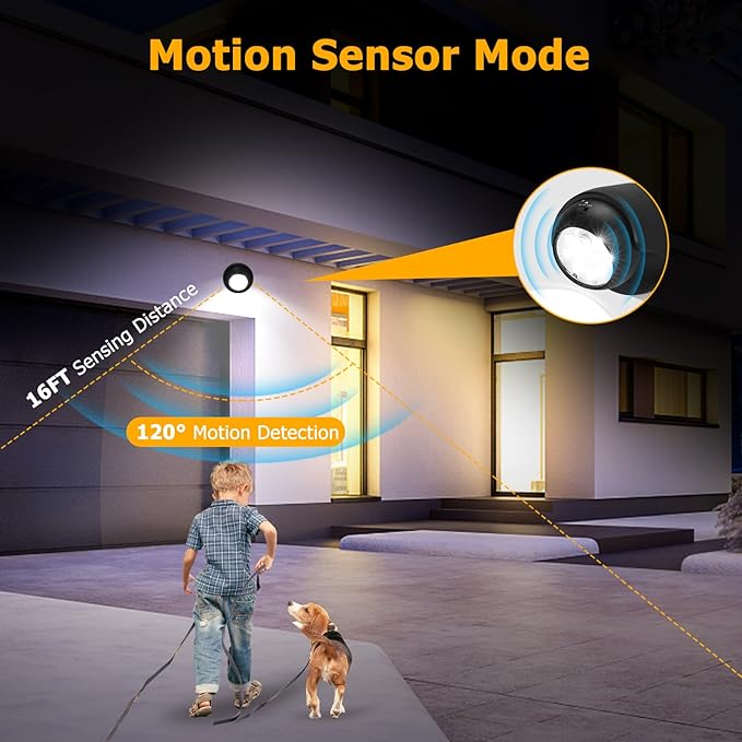 Motion Sensor Outdoor Lights - Outdoor Motion Sensor Light Battery Operated Wireless Spotlight Motion Detector Security Light Auto On Off for Sheltered Porch Stair Hallway Garage Wall Shed (4 Pack)