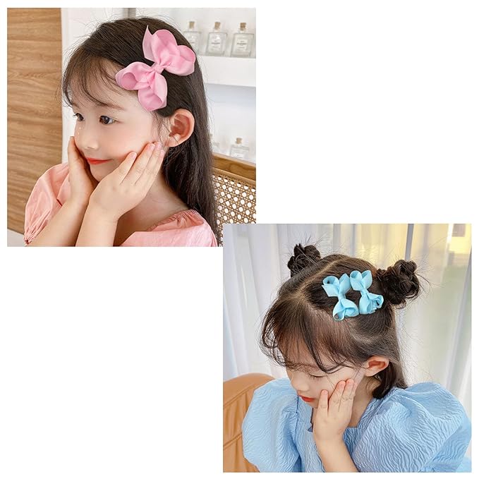 3pcs Baby Glitter Bows Hair Clips Little Girls Toddler Infants Alligator Clip Hair Accessories (Green)