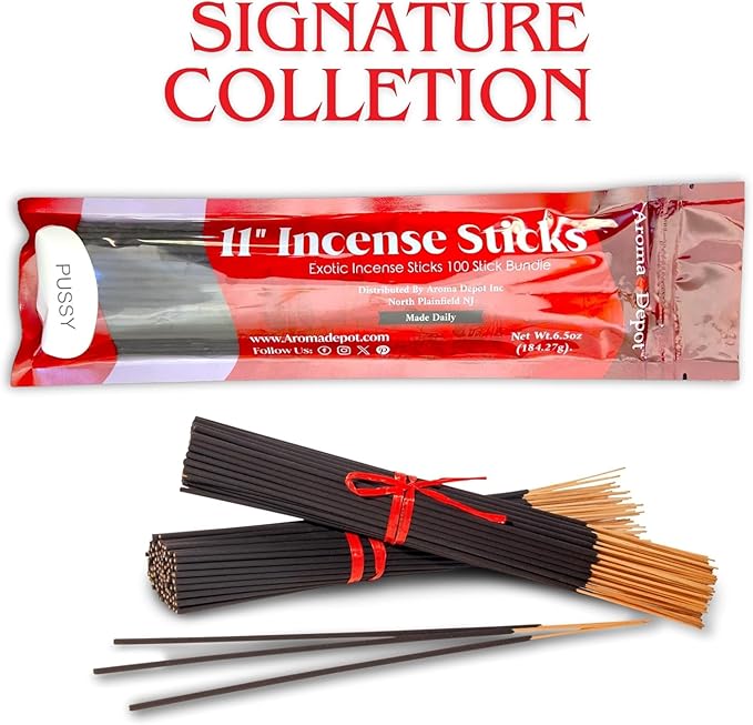 Sweet Vanilla Most Exotic 11'' Incense Sticks. Approx. 85 to 100 Sticks Per Bundle, Each Natural Stick Burns for 45 mins to 1 Hour Each Long Lasting Guarantee 100% Pure