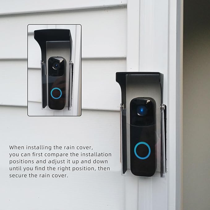 "Black Doorbell Rain Cover - Waterproof, Anti-Glare - Compatible with Blink/Google Nest/Arlo Video Doorbell".