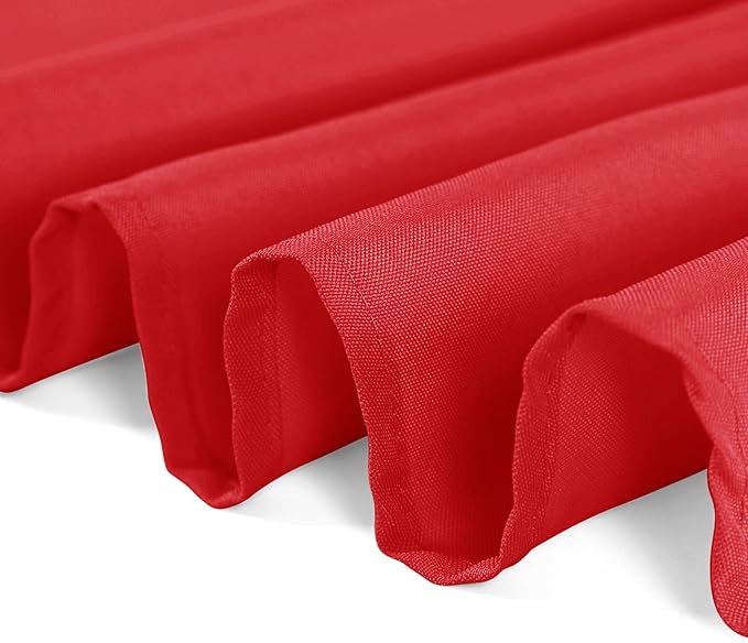 6 Pack Red Round Tablecloths 108 Inches Table Cloth Stain and Wrinkle Resistant Washable Polyester Table Cover Fabric for Party, Wedding,Dining,and Banquet Decoration