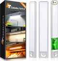 Under Cabinet Lighting, Rechargeable Battery Operated Motion Sensor Light Indoor with 3 Color Tempers Dimmable, Magnetic Closet Light, Wireless Under Counter Lights for Kitchen, Stairs, 3 Pack