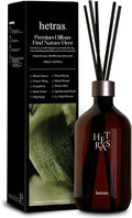 hetras Premium Reed Diffuser Set 16.9 fl.oz. 1 Pack | Hug Soap - Cozy & Clean Scent | Long-Lasting Luxury Fragrance with 10 Reed Sticks for Home & Office | Gifts for Loved One