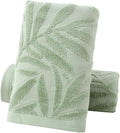 Pidada Hand Towels Set of 2 Leaf Pattern 100% Cotton Absorbent Soft Decorative