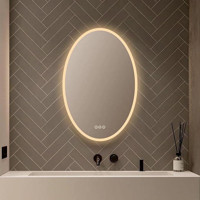 Blossom 24'' x 36'' LED Mirror for Bathroom Lighted Vanity Mirror for Wall Front Lights + Backlit LED Bathroom Mirror Anti-Fog Tempered Glass ETL Listed, Wall Mounted LED Vanity Mirror