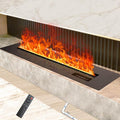 3D Water Vapor Fireplace Smart Electric Flame Decoration Steam Fireplace Humidifier W/Tap Water for Office, Home, Hotel,Restaurant(Single,59")