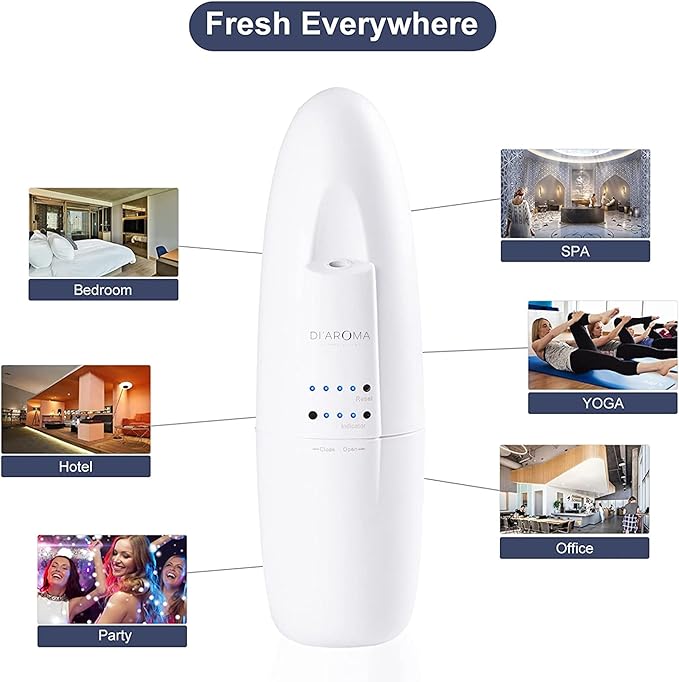Di’Aroma Smart Plug-in Aroma Diffuser with Bluetooth App – Silent Waterless Scent System for Home & Office, Luxury Cold-Air Nebulizing Fragrance Machine, Covers Up to 500 Sq Ft (Black)