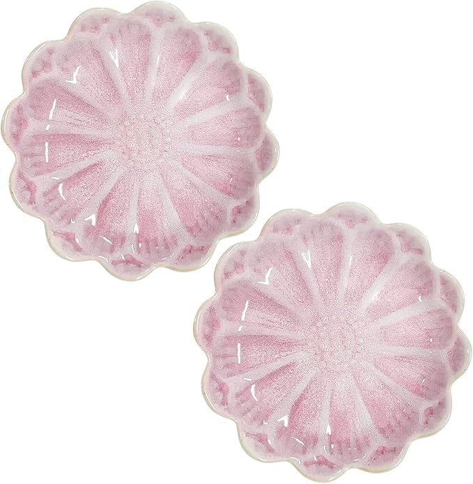 Lotus Ceramic Jewelry Tray, Small Trinket Jewelry Ring Holder Organizing Dish, for Parents Daughter Friends Sister, Birthday Gifts for Women, Pink