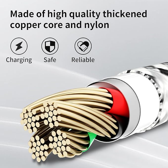 USB C Multi Charging Cable, (2 Pack 4FT), 3 in 1 Charging Cable Nylon Braided Universal Charger Cable with Type-C, Micro USB,IP Port for iPhone16/15 Series/Cell Phones & Pads and Other Devices