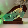 Epoxy Shark Ocean Resin Lamp, Handmade Resin Night Light with USB Port, Multi-Color LED Light, Ideal Home Bedroom Decor, Scuba Diver Gift for Birthday Holiday, Unique Shark Gifts for Him Her (8"x5")