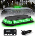 Xprite Green Rooftop Emergency Strobe Light Bar, Beacon Safety Flashing Warnin Lights w/Control Panel Magnetic Base for Construction Trucks Plows Postal Security Cars