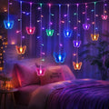 Butterfly Curtain Fairy Lights USB Plug in,8 Modes 120 LED 20FT Firefly Twinkle Timer String Lights with Remote, Waterproof for Bedroom Christmas Wedding Party (Multicolor)