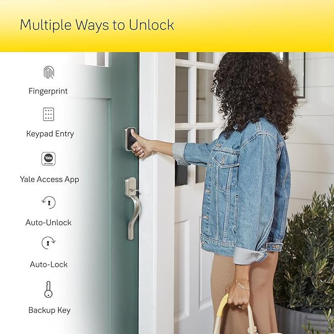 Yale Assure Lock 2 Touch Deadbolt, Lifetime Brass Key-Free Smart Lock with Bluetooth Connected Keypad and Fingerprint Scanner for Code Entry (No Wi-Fi), YRD430-F-BLE-P05