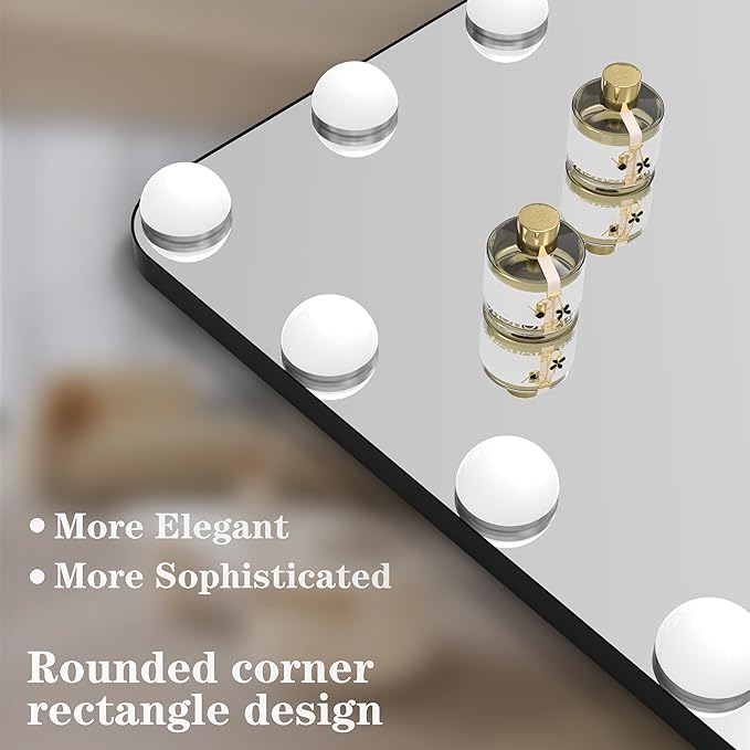 BEAUTME Large Vanity Mirror with Lights, 36''×24'' Makeup Mirror, Light up Mirror with 16 Dimmable LED Lights and 10X Magnification, 3 Lighting Modes, Touch Control