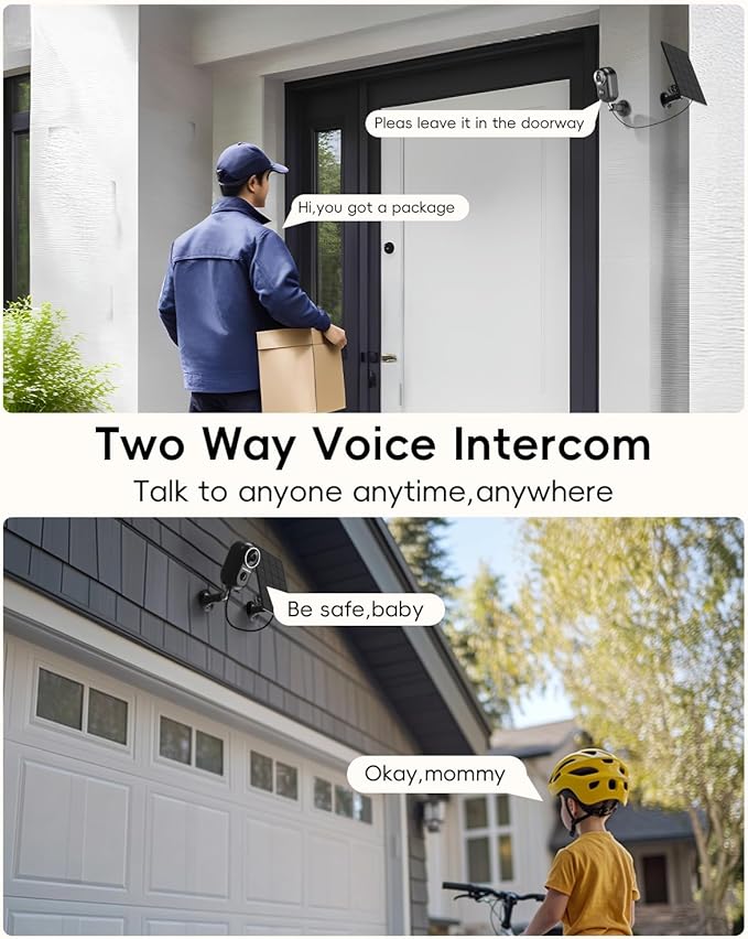 ZUMIMALL Solar Security Cameras Wireless Outdoor, 2K Outdoor Camera Wireless Solar Powered, 2.4G WiFi Battery Camera, 3MP Color Night Vision, Magnetic Mount,Siren,PIR/AI Analyse, IP66, Cloud, Alexa