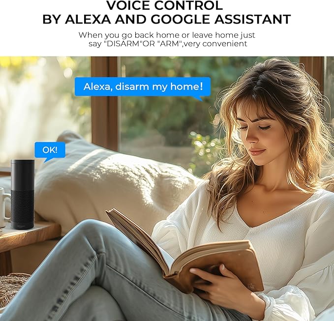 PGST Home Security Alarm System,Wireless Home Security Systems with DIY Expandable Door Sensor,Motion Detector,4G GSM/Tuya App Alerts,Compatible with Alexa for Villa,Apartment (A02F-US-A)