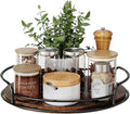 LAMU Lazy Susan Organizer, 9'' Lazy Susan Turntable for Cabinet, Table Top, Kitchen, Countertop, Bathroom, Pantry, Spice Organization, Wooden,1 Pack