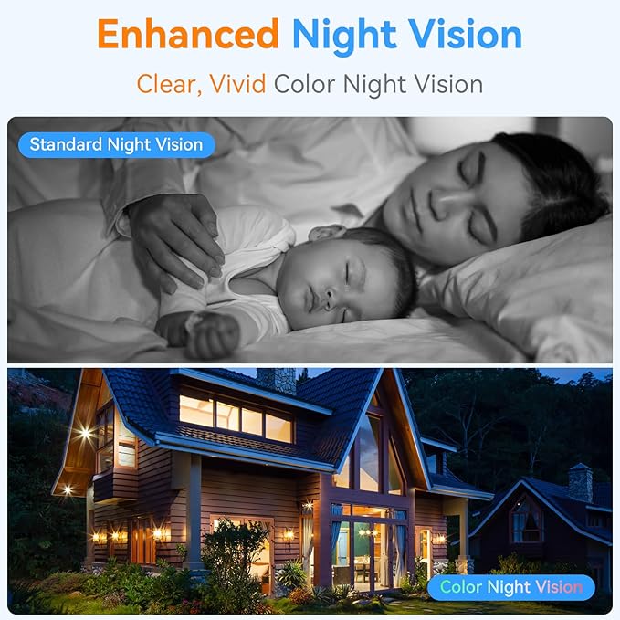 Magnetic Security Camera Wireless - 4Pack AI Motion Detection, 2K HD Video, Battery Powered, Ease of Setup, 2-Way Audio,IR Color Night Vision, Waterproof, Outdoor & Indoor Surveillance