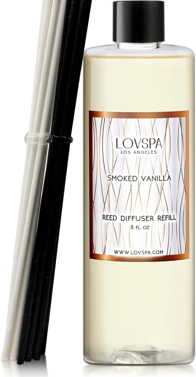 LOVSPA Smoked Vanilla Diffuser Oil - Essential Oils for Diffuser Refill & Air Freshener Room Spray - Long-Lasting & Natural Home Fragrance, Scented Oil for Diffusers, USA Made, 8 oz