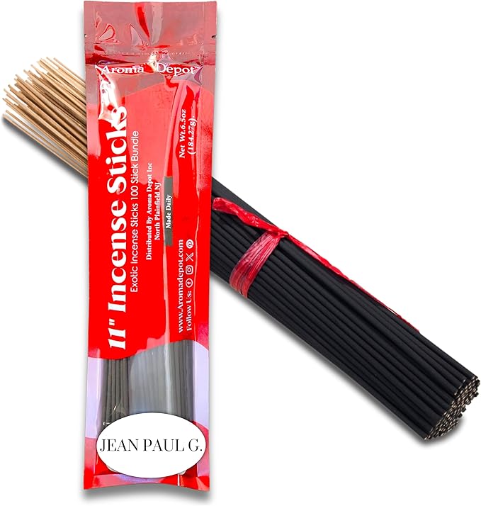Jean P.G Type Most Exotic 11'' Incense Sticks. Approx. 85 to 100 Sticks Per Bundle, Each Natural Stick Burns for 45 mins to 1 Hour Each. Long Lasting Guarantee 100% Pure